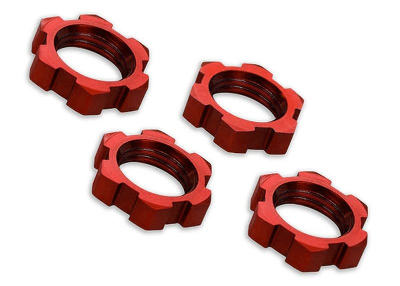 Traxxas #7758R Radmuttern splined 17mm serrated (rot-eloxiert)