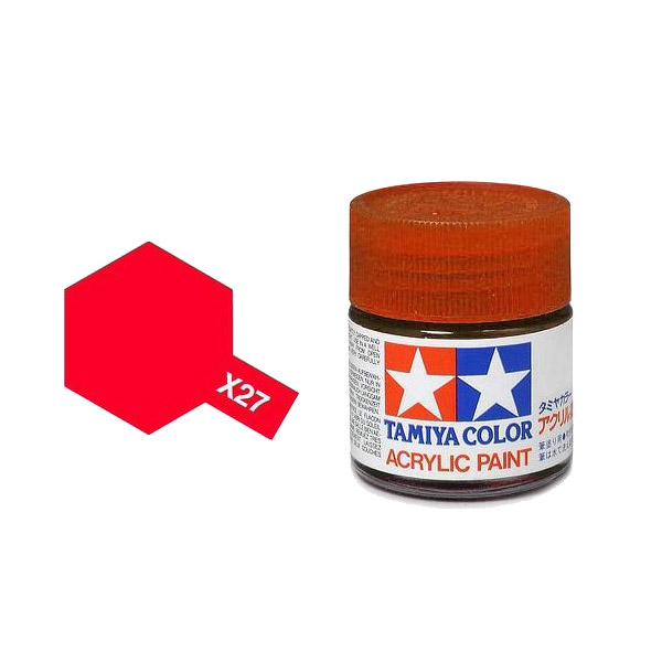 Tamiya #81027 Acrylic X-27 Klarrot (23ml) (23 ml)