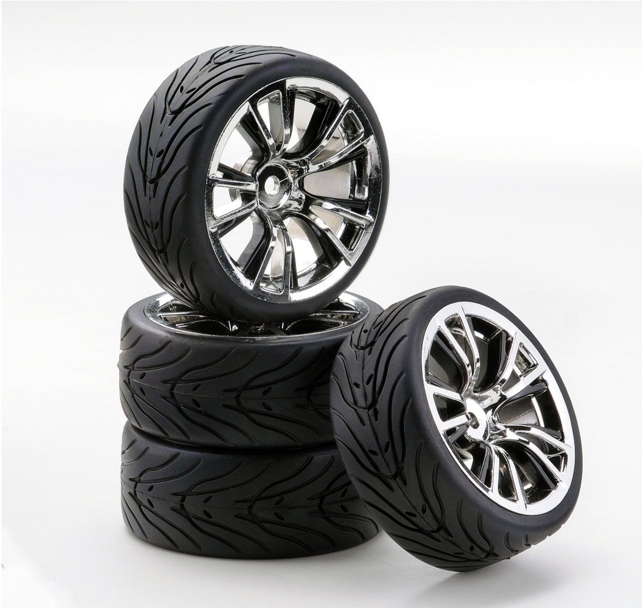 Carson #900546 SC Räder BR Style chrome schwarz 1: 10